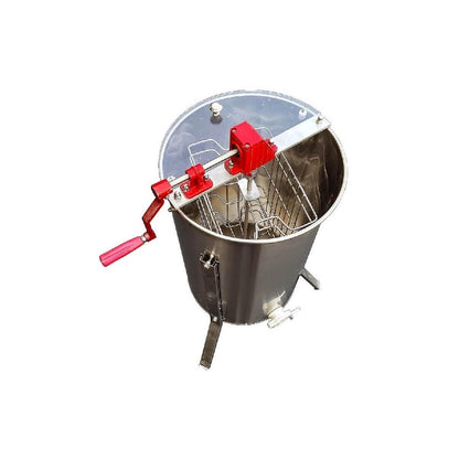 Stainless steel, manual honey extractor